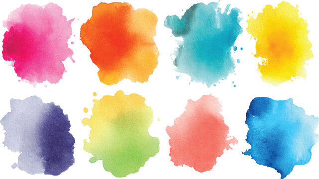 Colorful grunge bold brush strokes with noise texture. Vector color highlighter brush lines. Hand drawing.