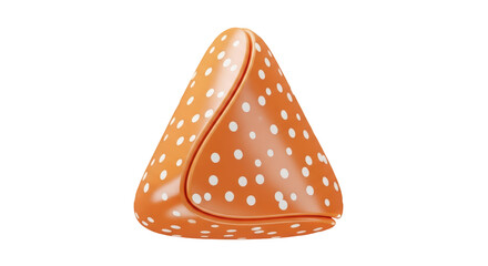 Isolated Orange Candy in Triangle Shape with White Dots