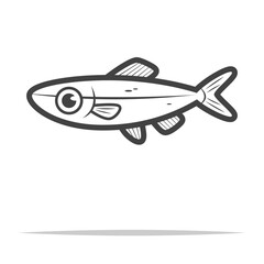 Saltwater fish outline icon transparent vector isolated