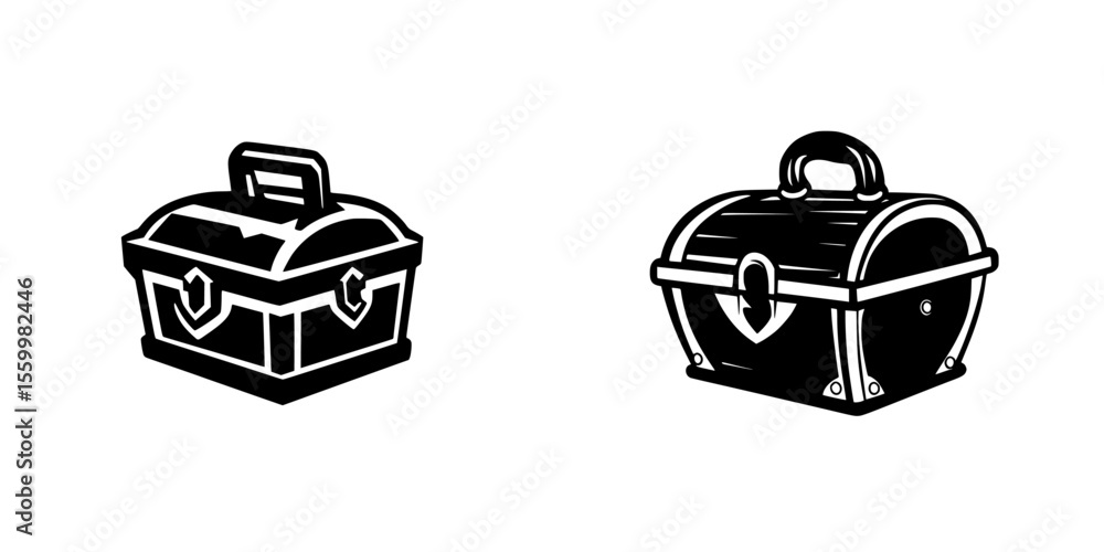 Poster modern and classic toolbox silhouette pictograms for various design projects and applications in gra