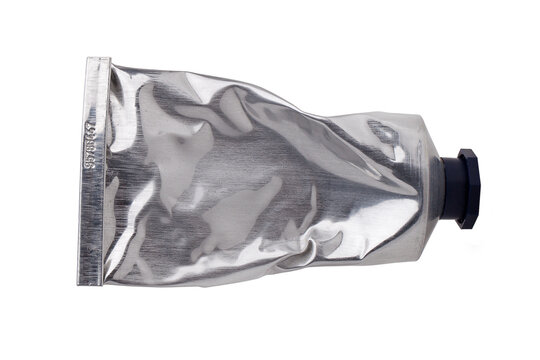 Used aluminum tube on a white background.