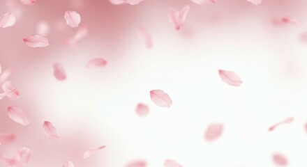 Falling Petals Abstract Background with Soft Pink Hues