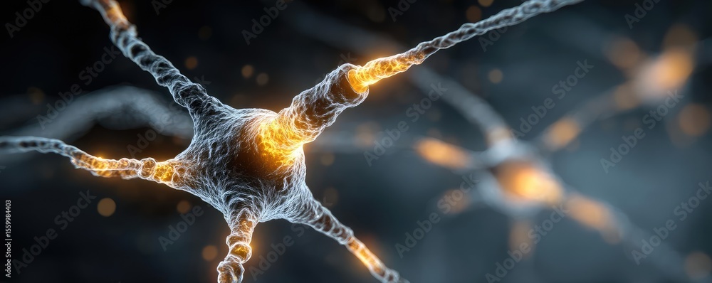 Aufkleber neuro logic for adaptive neuron and biological concept. detailed depiction of neurons in a digital i