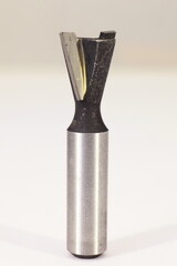 milling wood cutter head on white background - cone woodworking instrument