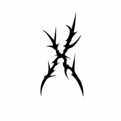 Abstract tribal letter x vector art tattoo elements
