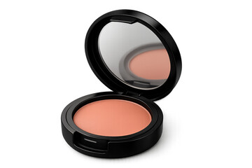 Peach blush palette with mirror open on transparent background
