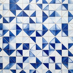 Obraz premium Tiles of blue pattern backgrounds white architecture.