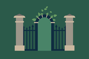 danish estate gate framed ivy entrance