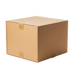 Plain cardboard box with sealed flaps for packaging and storage  