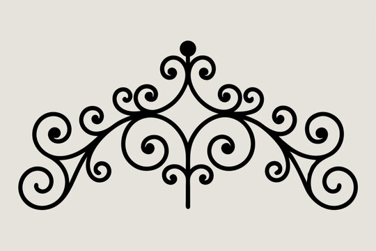 Wrought Iron Scrollwork Details on Vintage Gate
