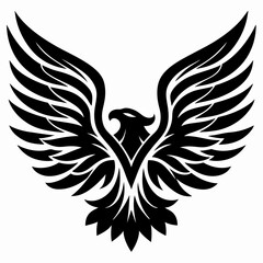 Fototapeta premium Fierce Eagle Wings Spread Vector Illustration