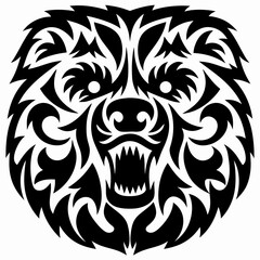 Obraz premium Tribal Frost Polar Bear Tattoo Design