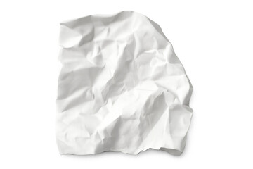 Crumpled piece of paper on transparent background