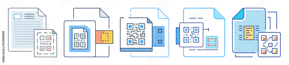 Poster a conceptual illustration of qr code integration with document and file management