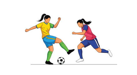 Female Soccer Players Compete on the Field A Dynamic Display of Athleticism