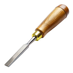 Fototapeta premium Wood Carving Chisel With Sharp Edge On White Background