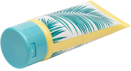 Isolated Sunscreen Tube Palm Leaf Design