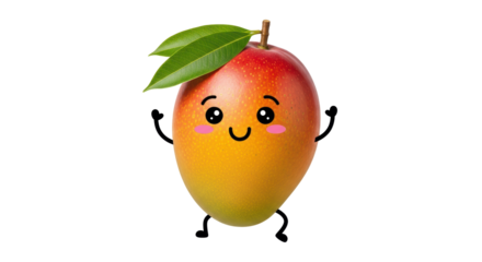 Isolated Cartoon Mango Fruit with Face