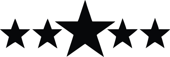five stars rating silhouette vector