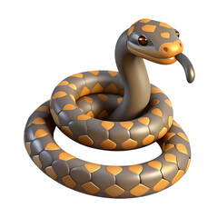 Fototapeta premium Cartoon Snake - Cute cartoon snake with detailed scale texture and vibrant color.