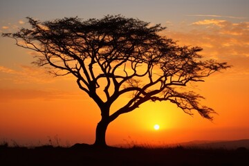 Tree outdoors nature sunset.
