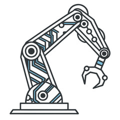 Robotic arm with circuit board design and claw gripper for manufacturing automation systems design