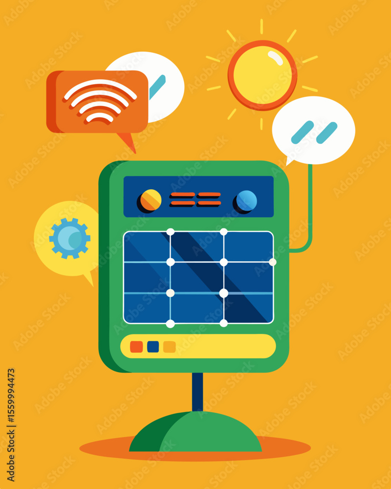 Poster a solarpowered language translator device that helps students learn new languages while being enviro