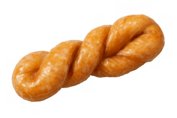 Glazed twist donut isolated on transparent background