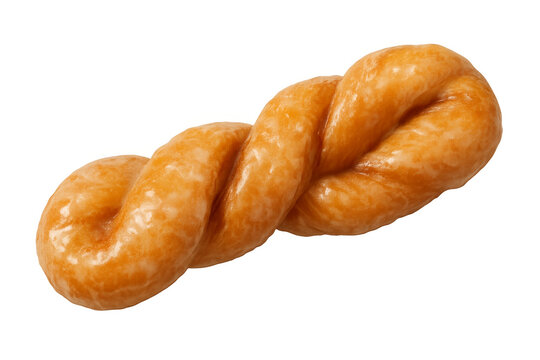Glazed twist donut isolated on transparent background