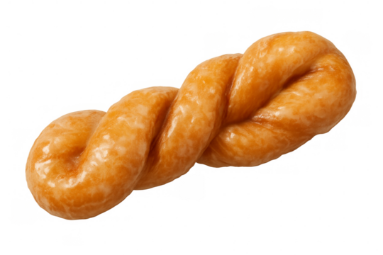 Glazed twist donut isolated on transparent background