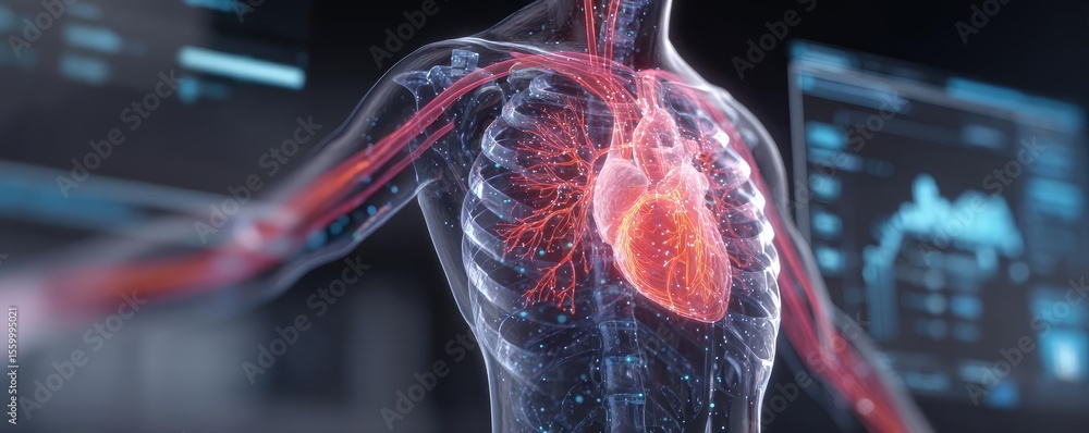 Aufkleber inactive lifestyle with sugar intake and low sodium concept. visualization of human anatomy with foc