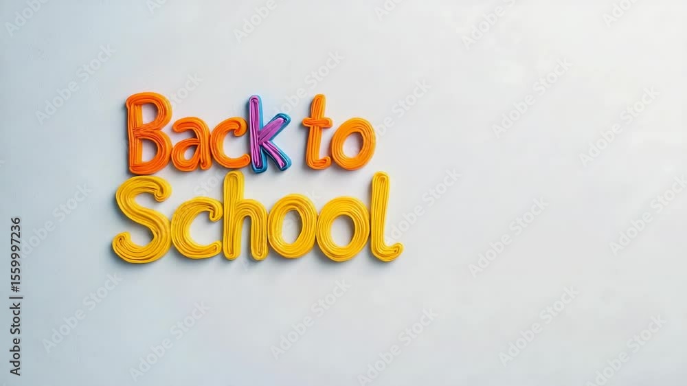 Poster colorful letters spelling back to school are creating a cheerful and exciting atmosphere, capturing 