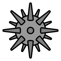 Sea Urchin Cartoon with Spikes Icon