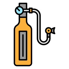 Scuba Diving Tank with Pressure Gauge Icon