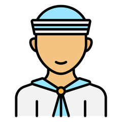 Cartoon Sailor in Navy Uniform Illustration