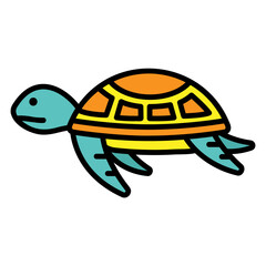 Turtle swimming vector illustration