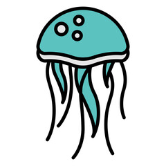 Jellyfish Illustration: Sea Life Cartoon Drawing