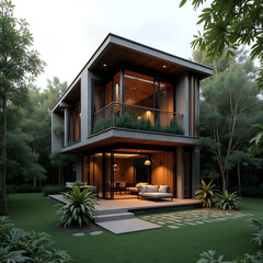 Modern Minimalist House Design Two-Story Contemporary Home in Lush Setting