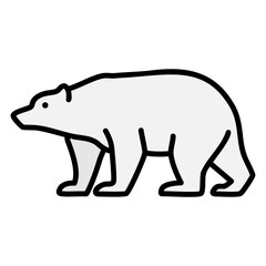 Polar Bear Outline Icon Vector Illustration