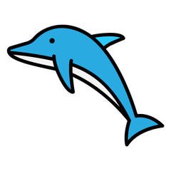 Playful Dolphin Leaping: Vector Illustration of Marine Mammal