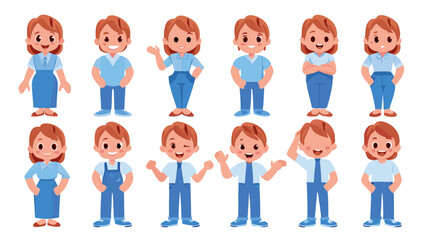 Cartoon Characters with Unique Styles and Expressions in Vector Format.