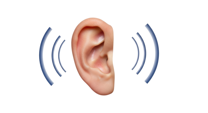 Isolated Ear Hearing Sound Waves