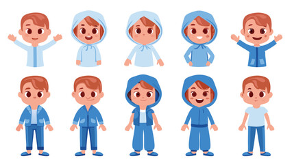 Obraz premium Flat Cartoon Crowd of Diverse Characters with Expressive Faces