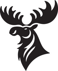 Moose Vector In Black and White