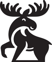 Moose Vector In Black and White