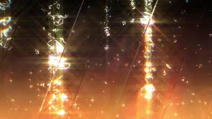 クリスタルとガラスの板のある空間をパンするリッチで気品のある背景 - ダークオレンジ - Powered by Adobe