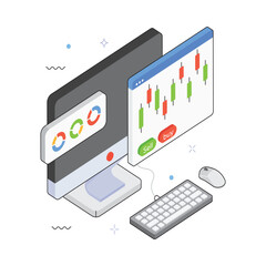 Trading Analysis Vector isometric Illustration. EPS 10 file