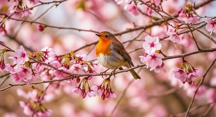 Robin on Sakura Branches &ndash; Spring Serenity