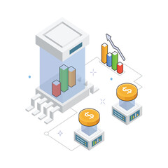 Obraz premium Performance Tracking Vector isometric Illustration. EPS 10 file