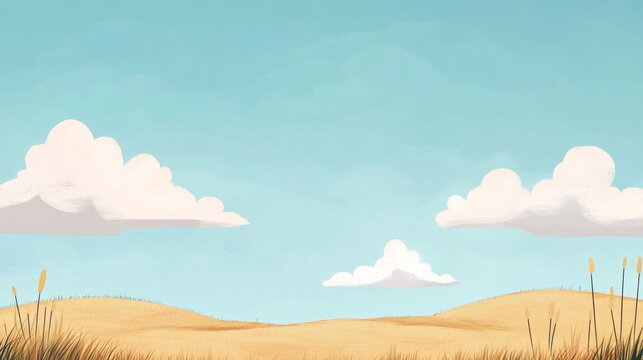Pastel Dreamscape, serene anime landscape featuring soft hills and a tranquil sky, perfect for adding a personalized banner message